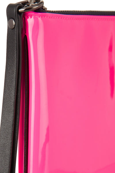 Neon patent-leather pouch