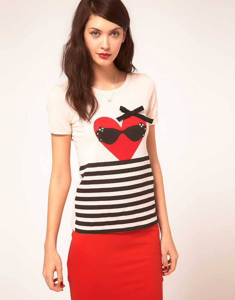 Sonia By Sonia Rykiel Heart & Stripe T Shirt